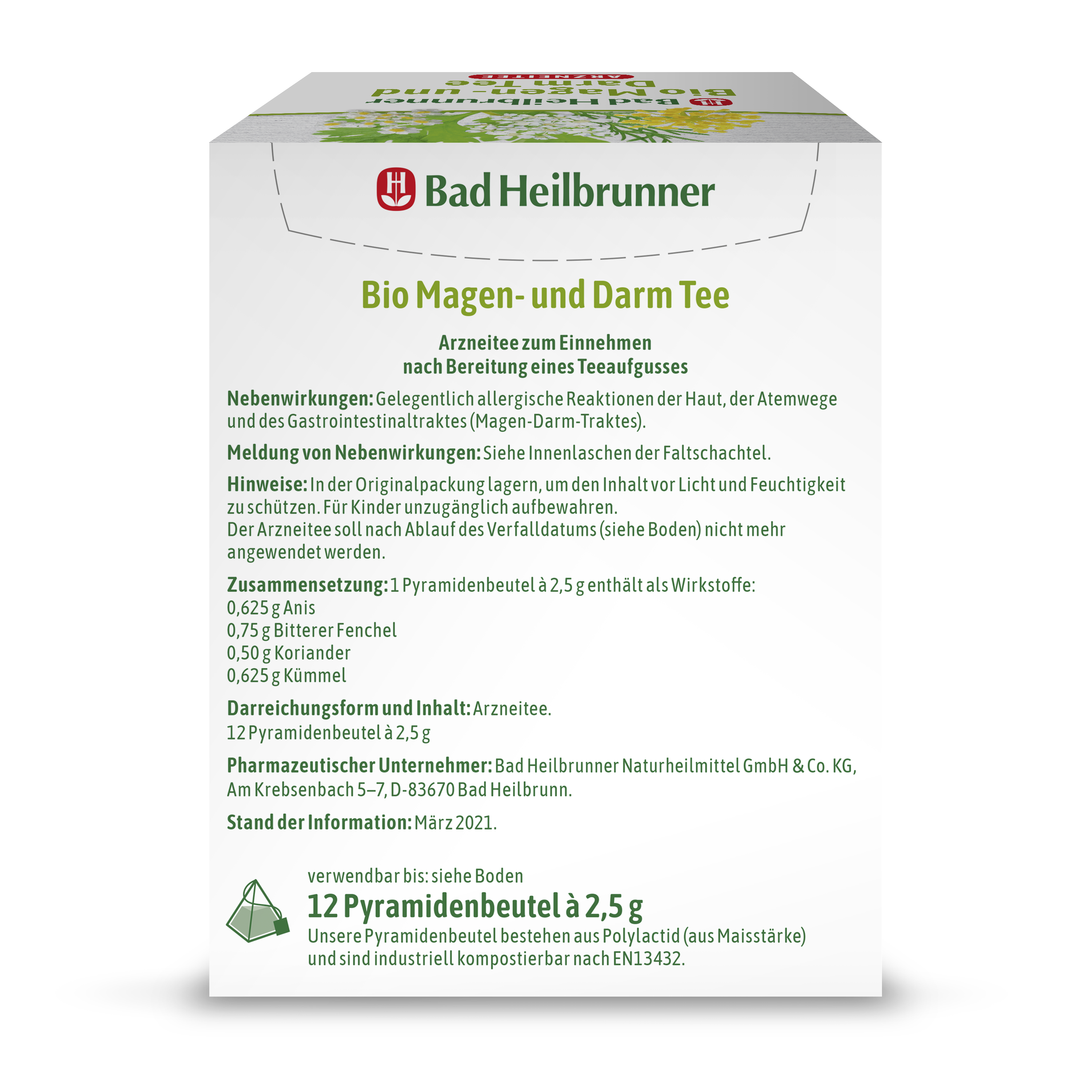 Bio Magen- und Darmtee im Pyramidenbeutel