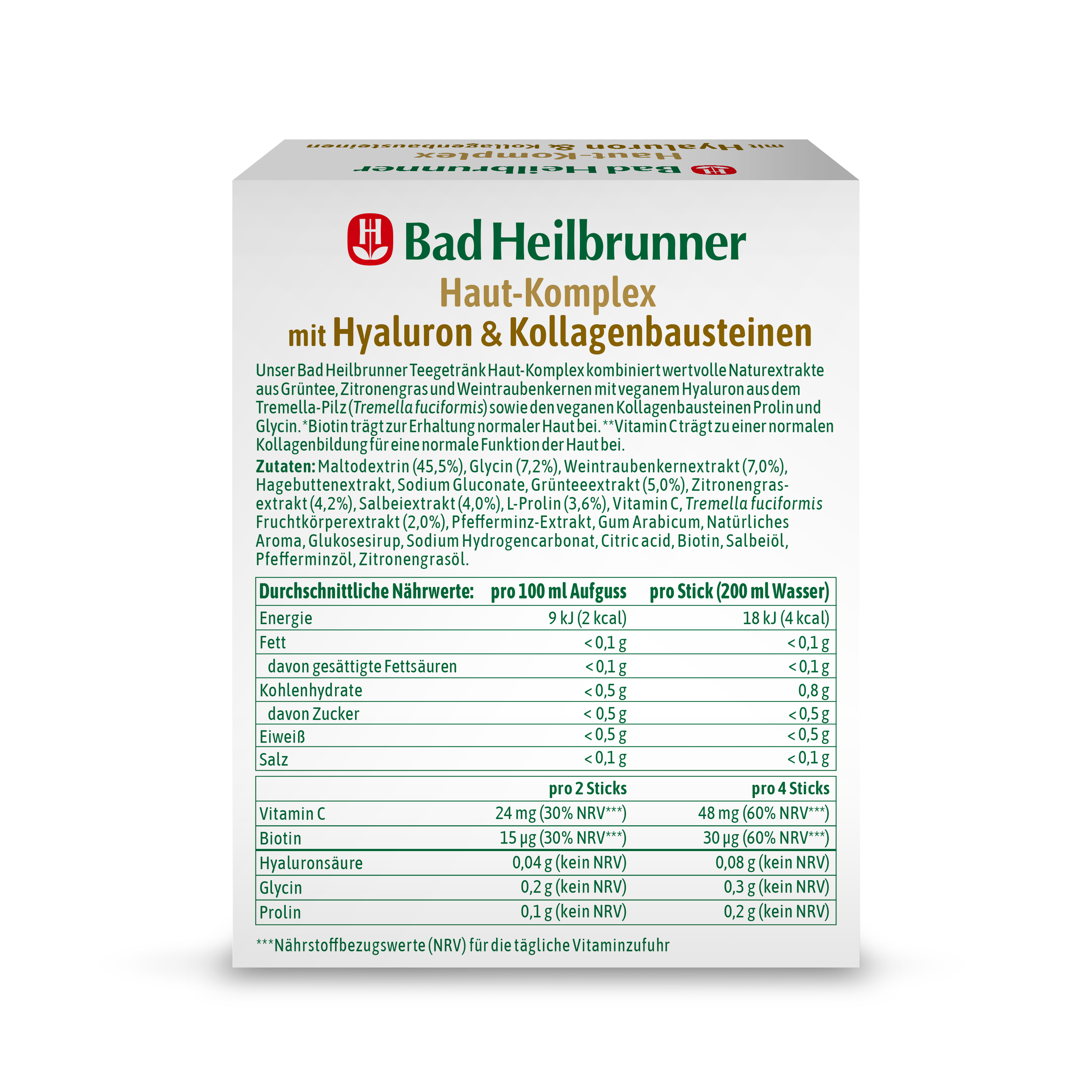 Teegetränk Haut-Komplex mit Hyaluron & Kollagenbausteinen