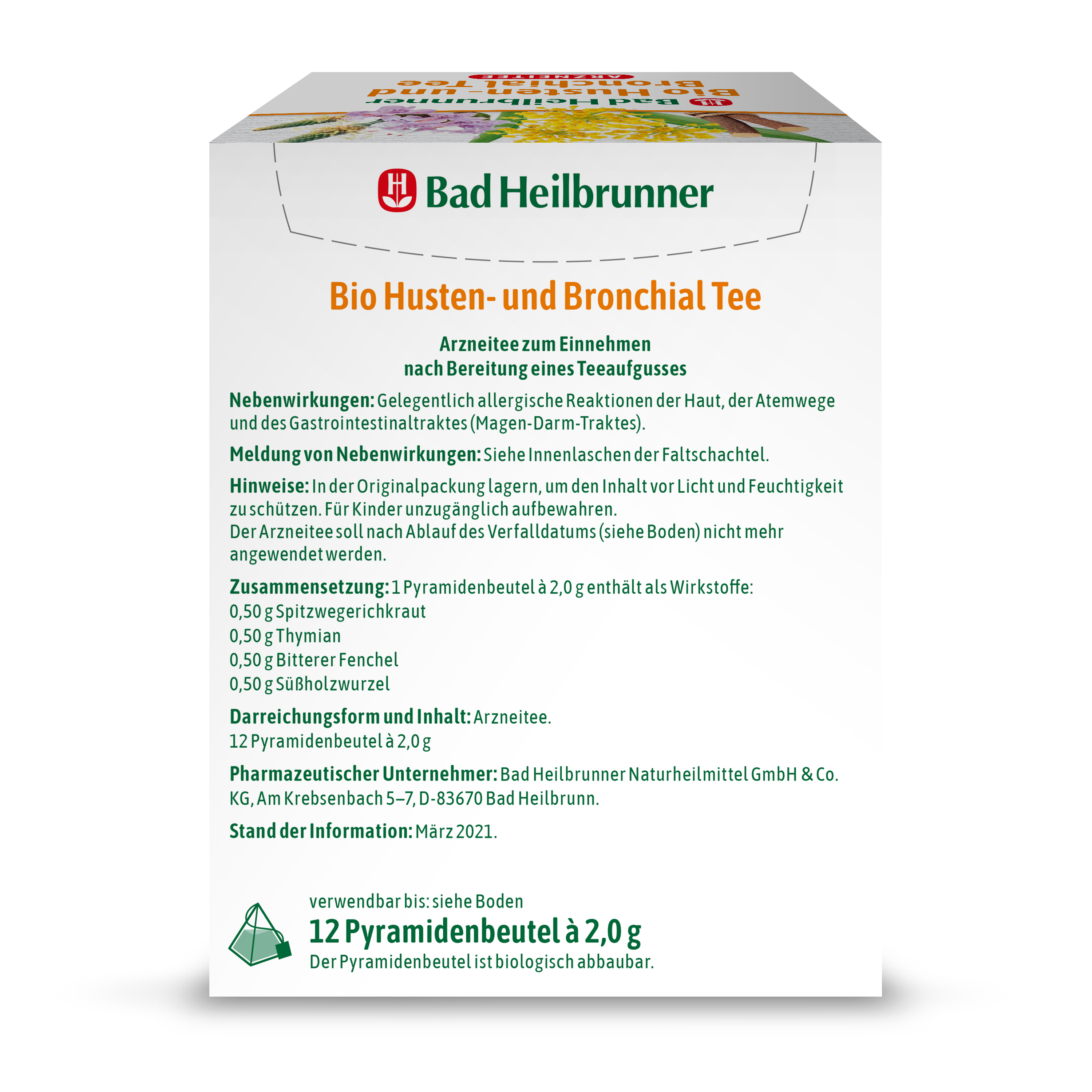 Bio Husten- und Bronchial Tee
