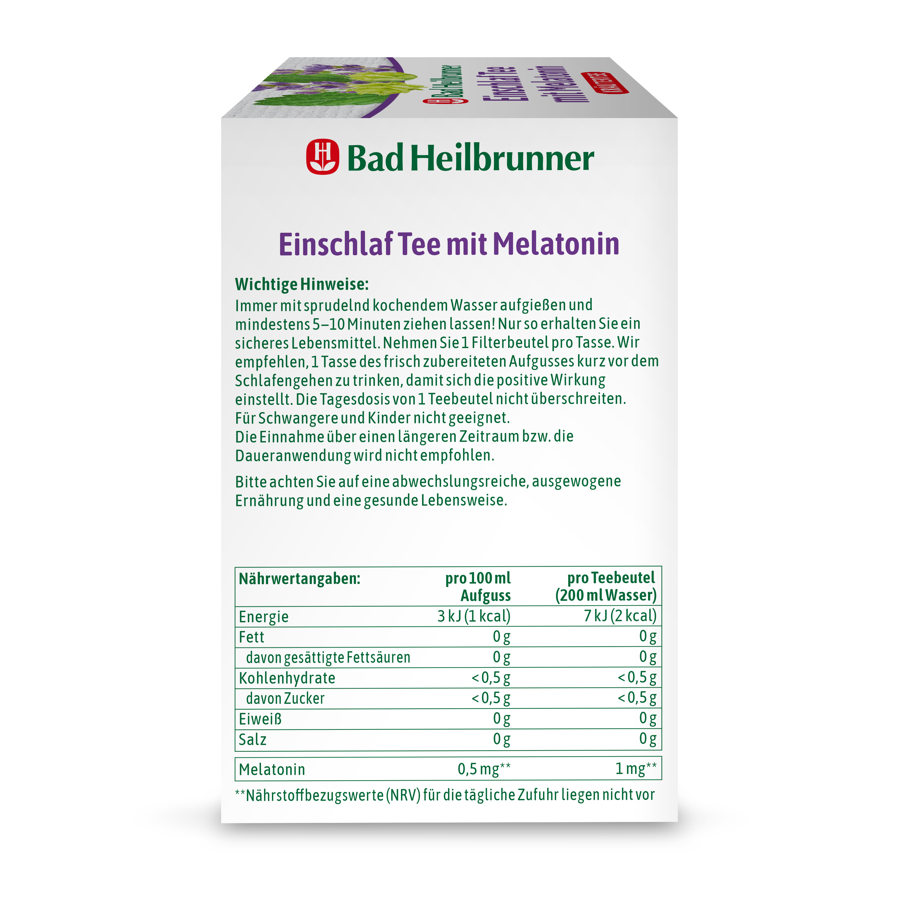 Einschlaf Tee mit Melatonin